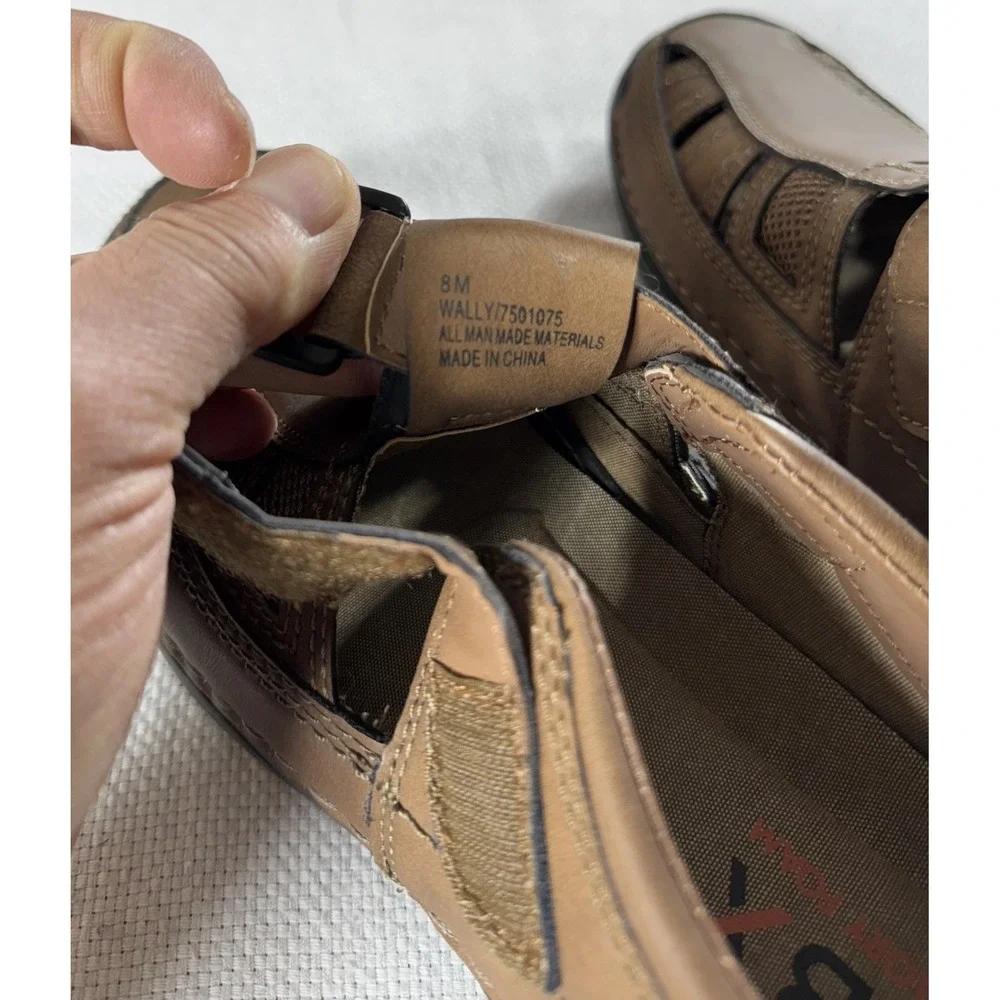 GBX Downtown Shoes Mens Size 8 Wally Fisherman Closed Toe Sandals Memory‎ Foam